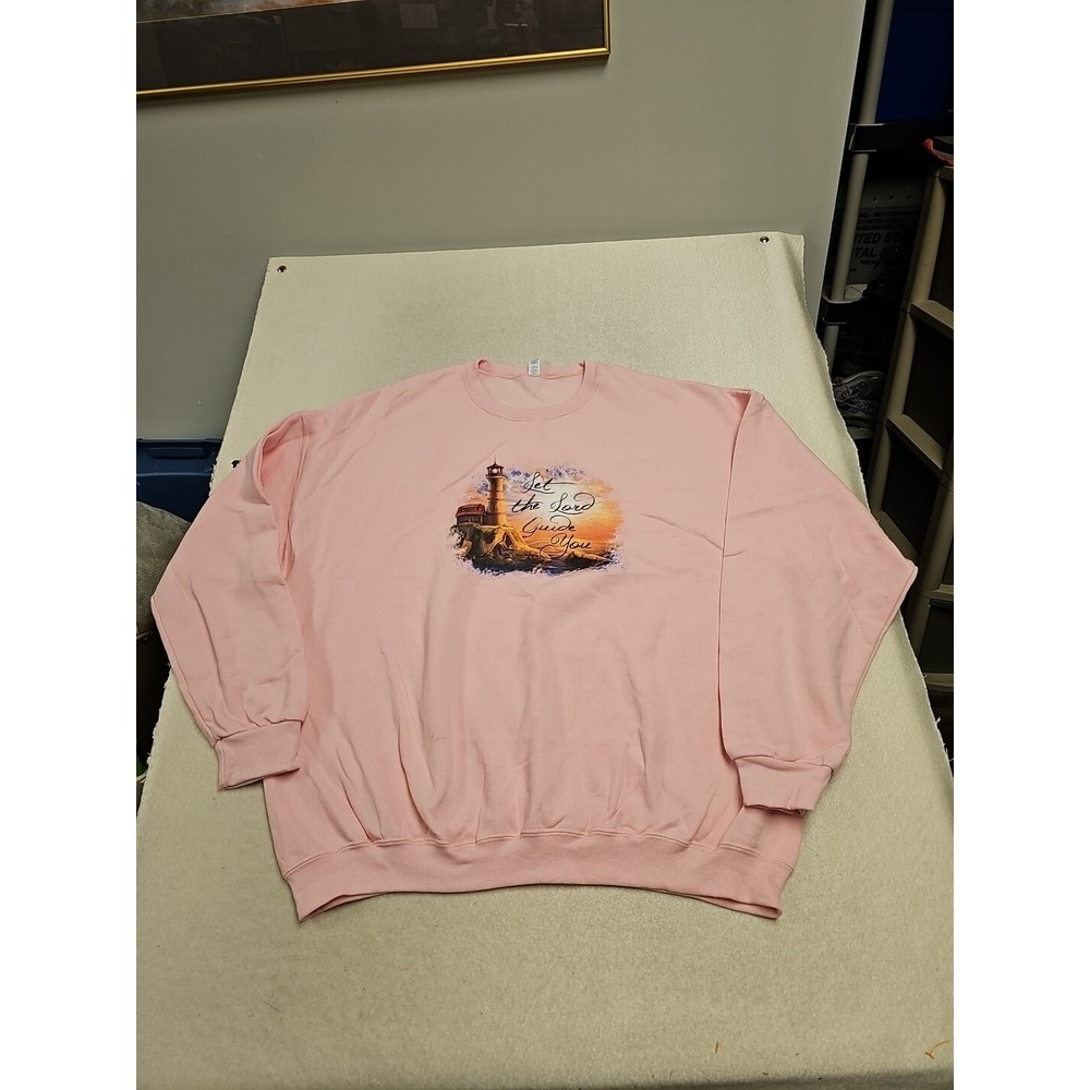 Womens Jerzees Sweatshirt Pink Religious Saying 3XL new